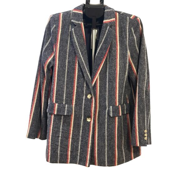NWT Akaiv Striped Blazer Women's size L - Picture 1 of 5
